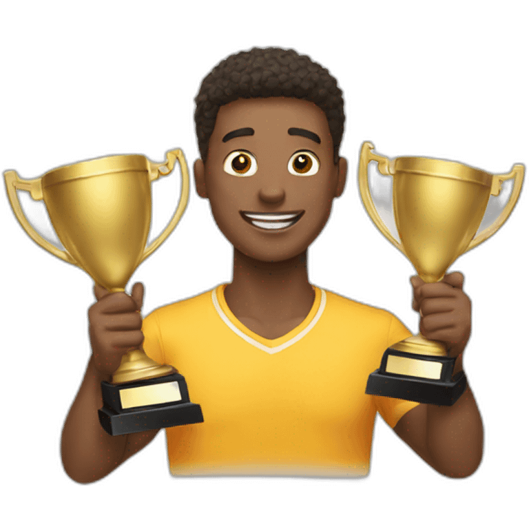 guy with two trophys emoji