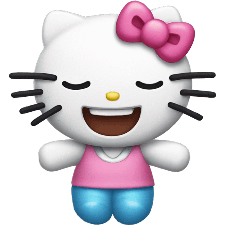 hello kitty emoji, laughing  emoji