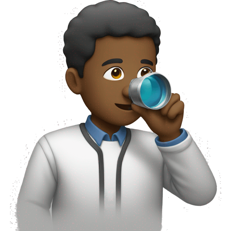 black man searching with loupe emoji