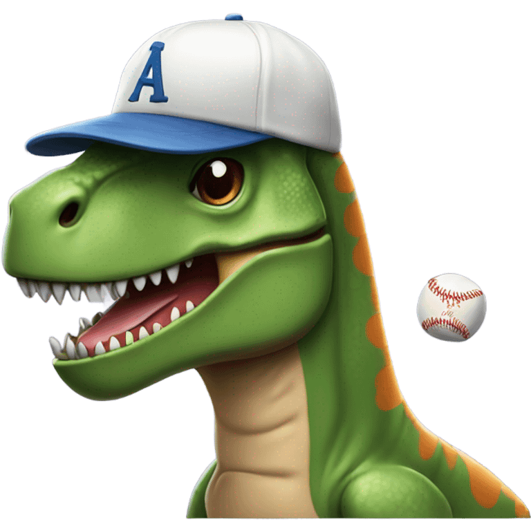 T Rex wearing a baseball hat emoji