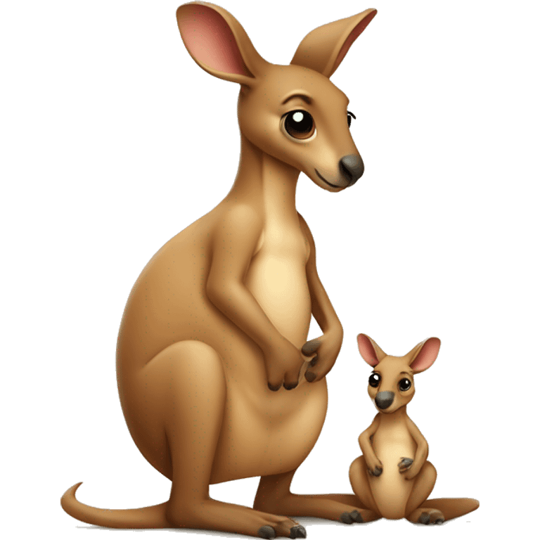 kangaroo with baby in pouch emoji