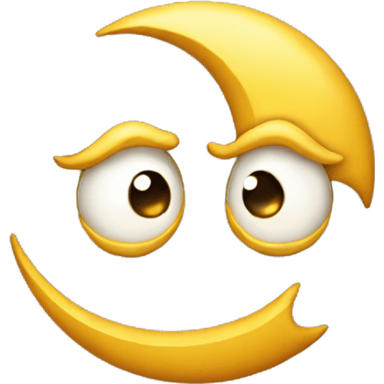 Crescent moon with crazy face  emoji