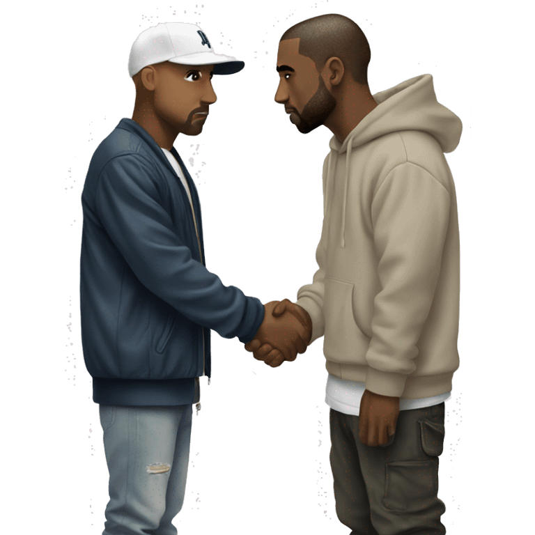 Eminem shaking hands with Kanye  emoji