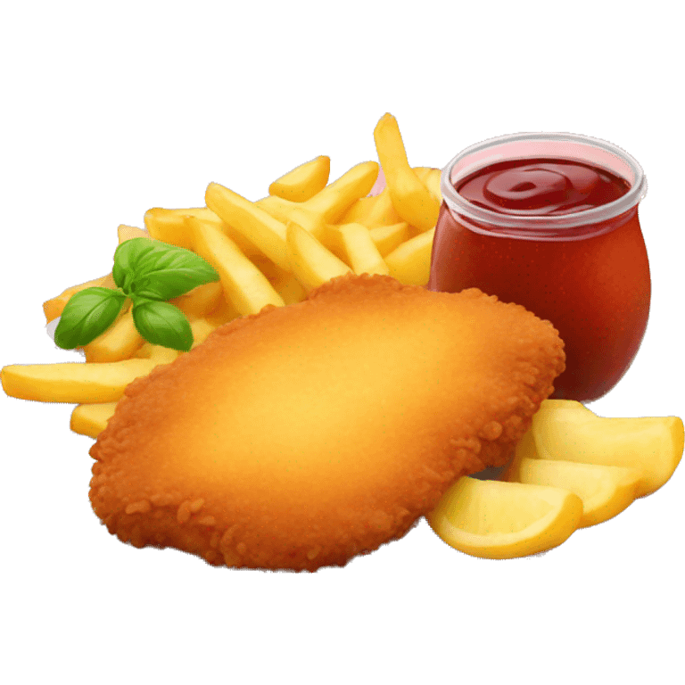 Schnitzel mit Pommes emoji