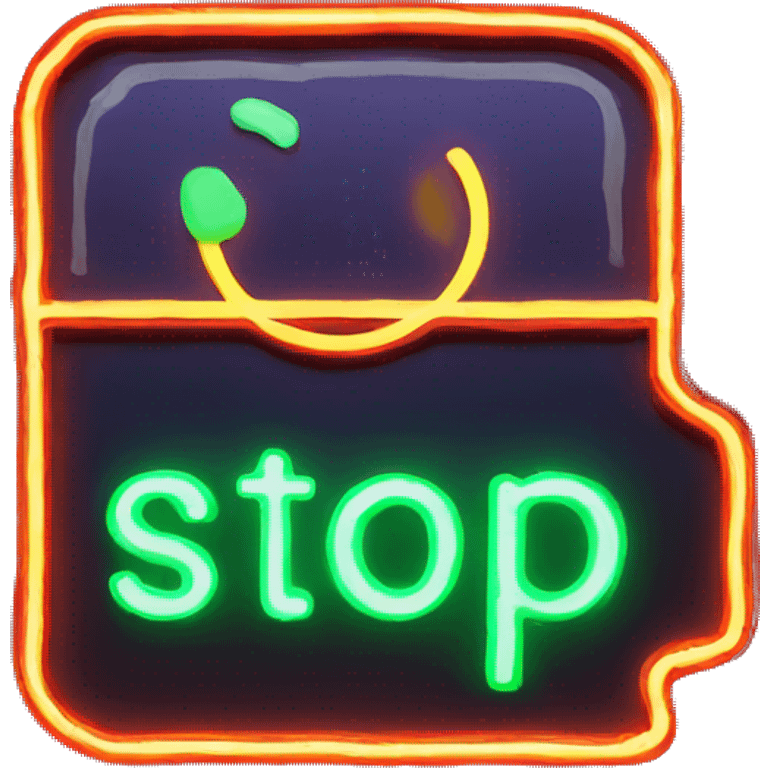 glowing neon stop sign emoji