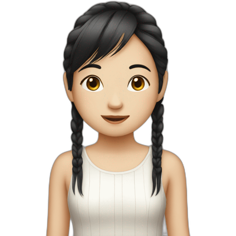 Asian girl piano emoji