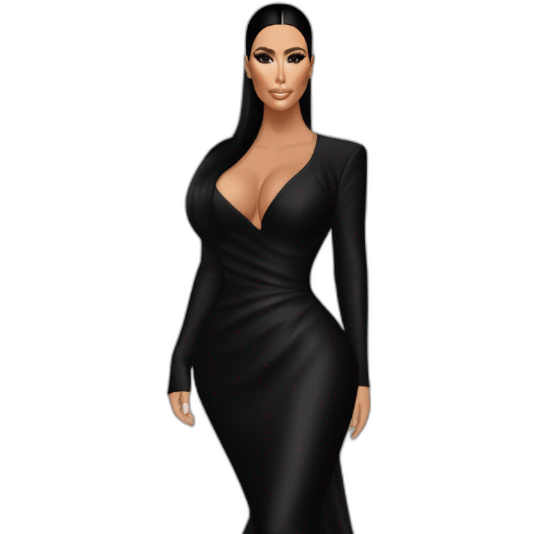 KIM kardashian wearing black balenciaga at met gala emoji