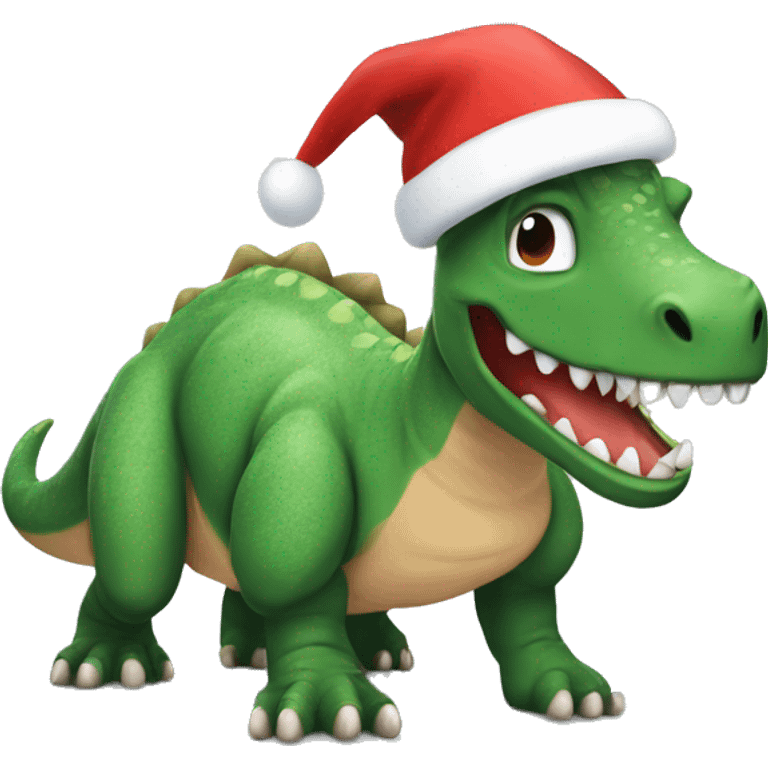 dinosaur in the Christmas spirit ￼ emoji