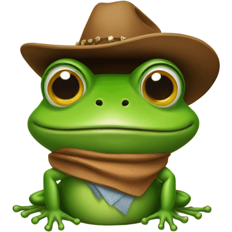 Frog with cowboy hat emoji