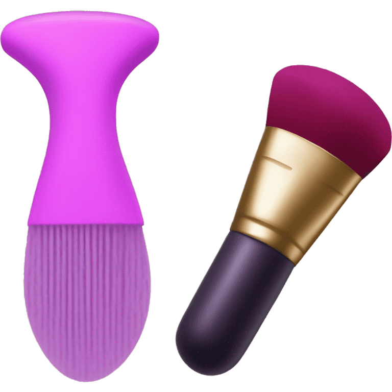 makeup brush and beauty blender sponge emoji