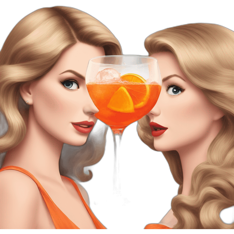 Lana del Rey & Taylor swift drinking aperol spritzz emoji