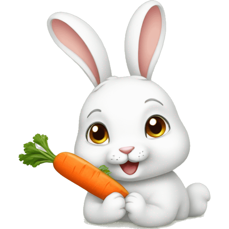 rabbit eating carrot emoji