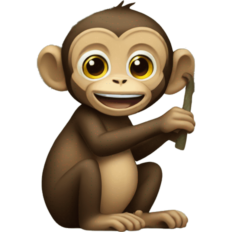 monkey eating a tree emoji