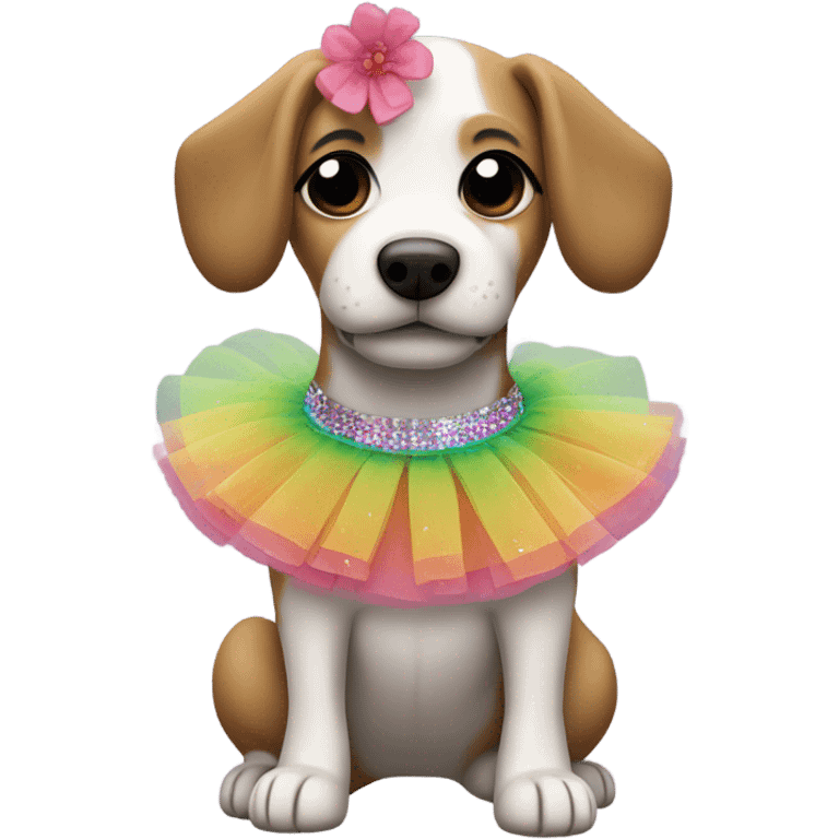 Dog with a tutu emoji