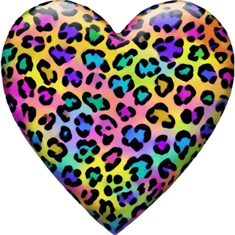 lisa frank rainbow leopard print heart emoji