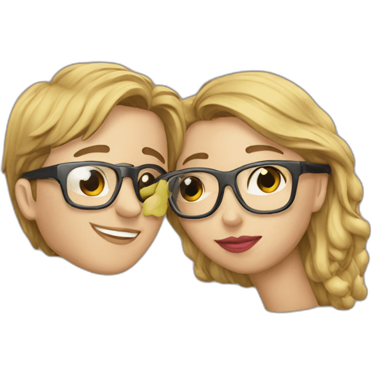 Kissing couples Glasses emoji