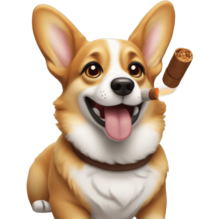 Corgi smoking a cigar  emoji