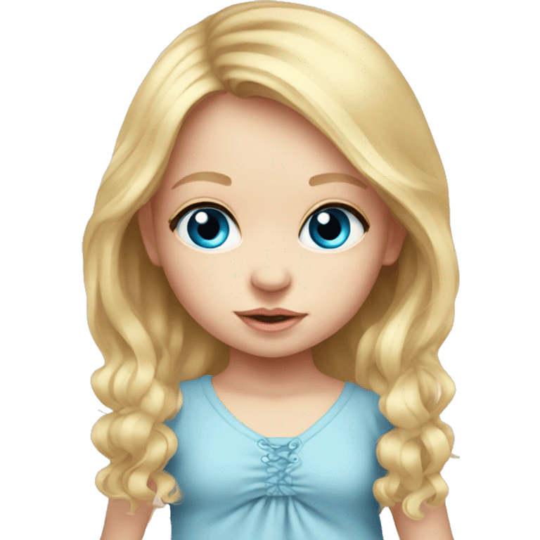 blue eyed blonde newborn girl realistic pink emoji