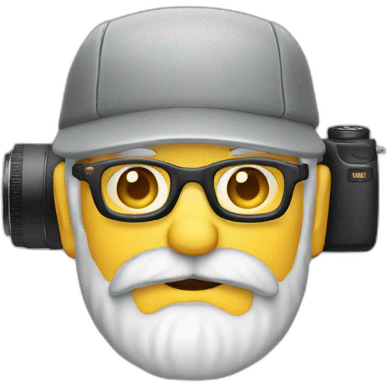 photographer old grey hair no-hat beard camera nature emoji