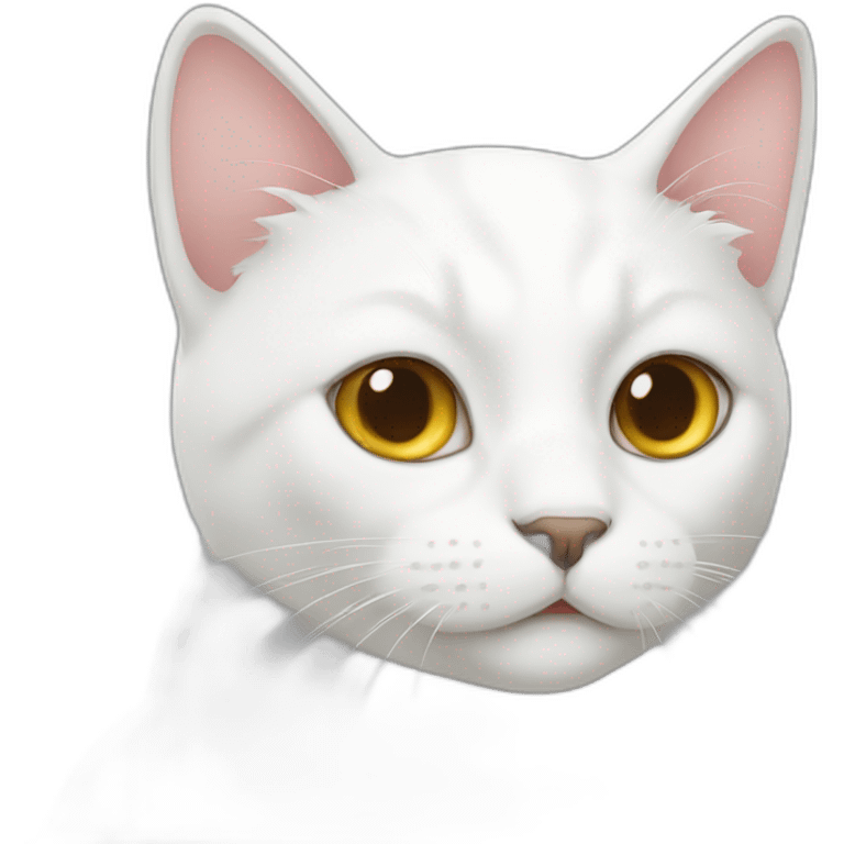 waking white cat emoji