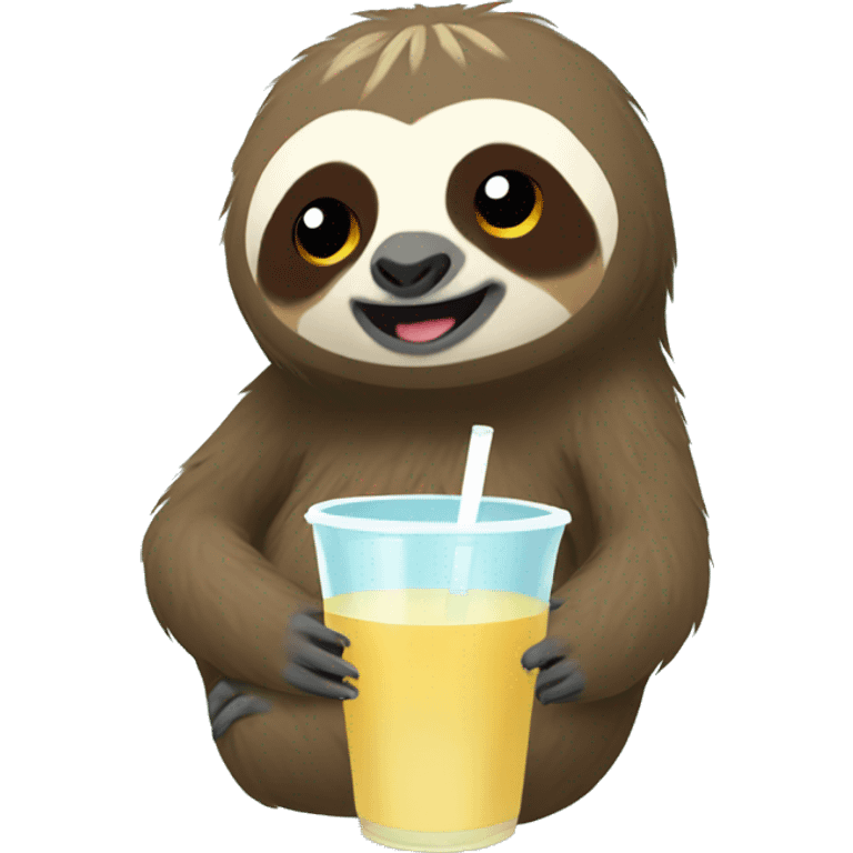 Sloth drinking boba emoji