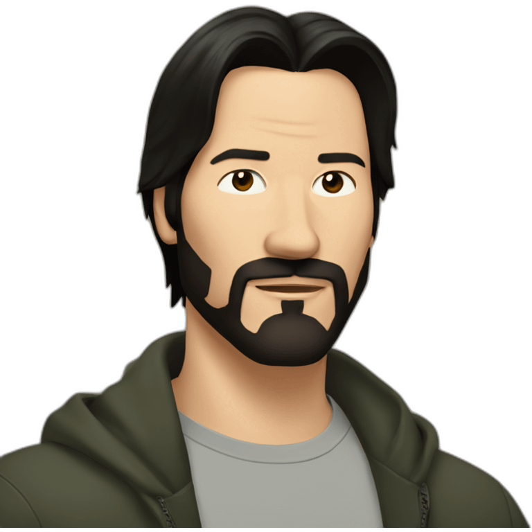 beardless Keanu with short hair emoji