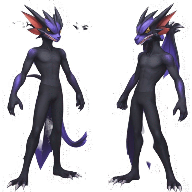 Edgy Cool Nargacuga-Noivern-Pokémon-fusion Full Body emoji