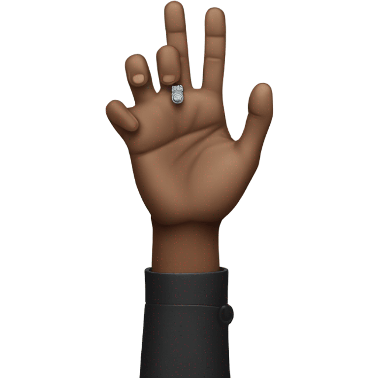 black hand with ring finger and middle finger together emoji