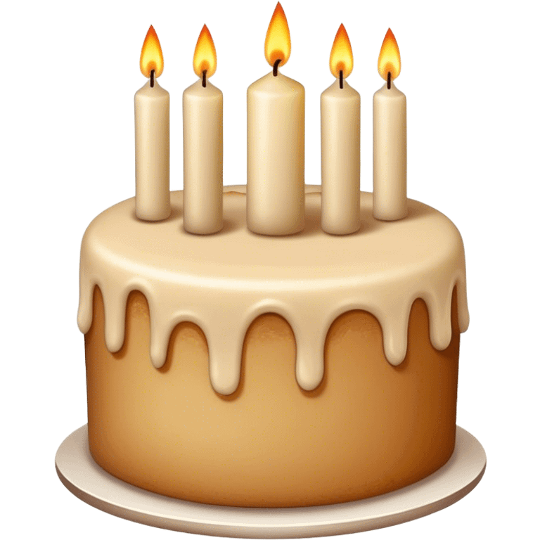 beige cake vintage with candles emoji