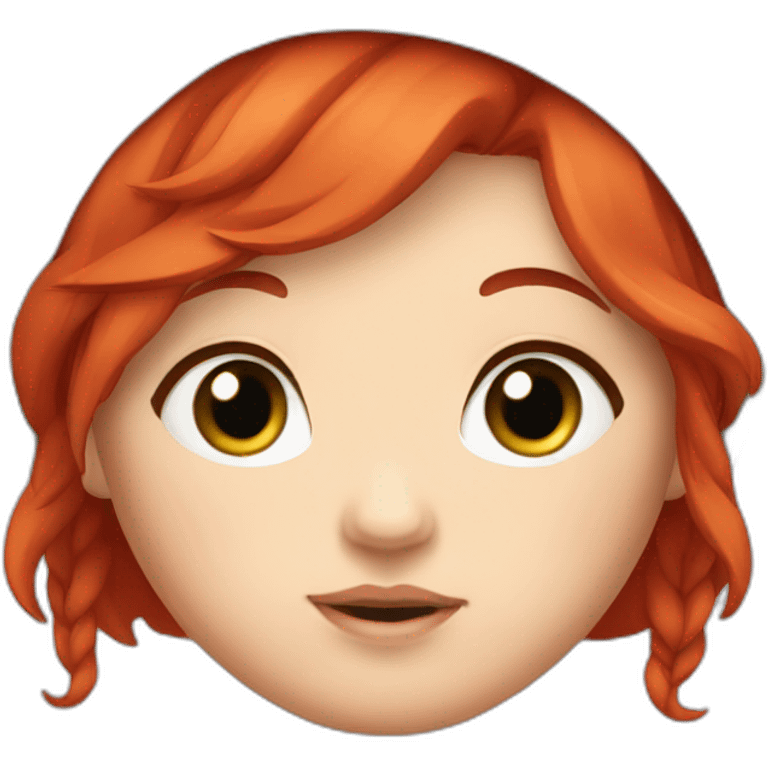 Cute chubby girl red hair emoji