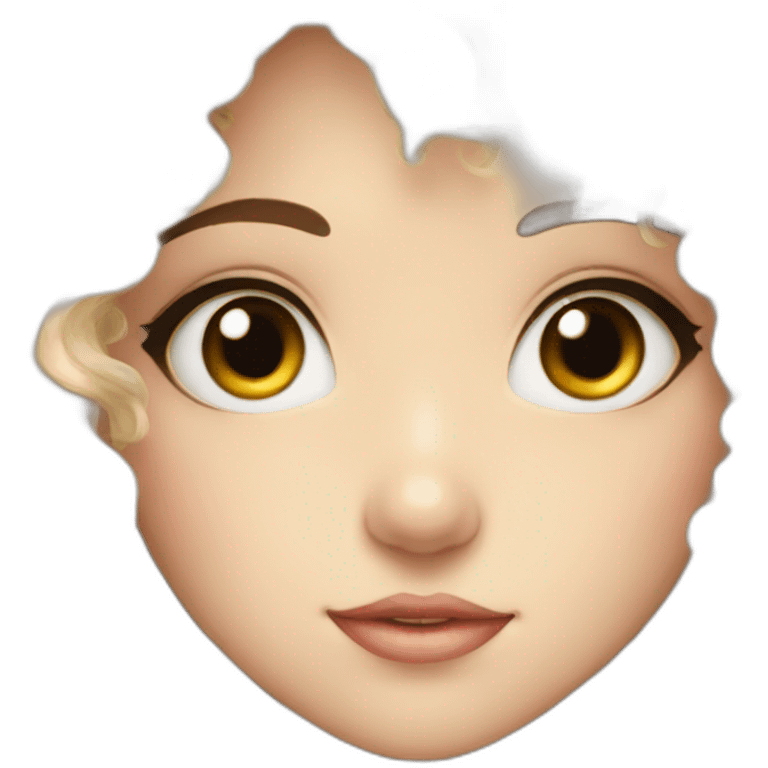 manga eyes wondering curly girl emoji