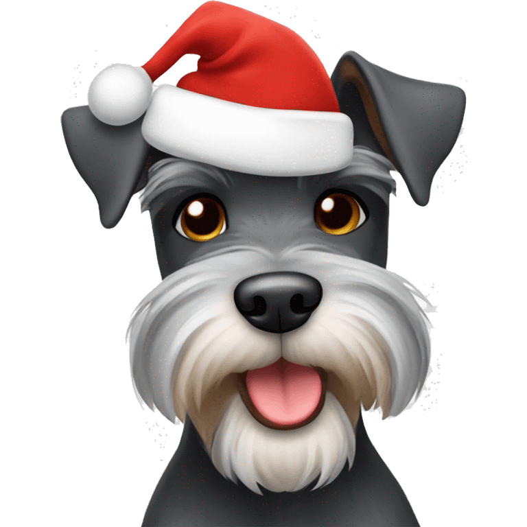 Schnauzer in Santa hat emoji