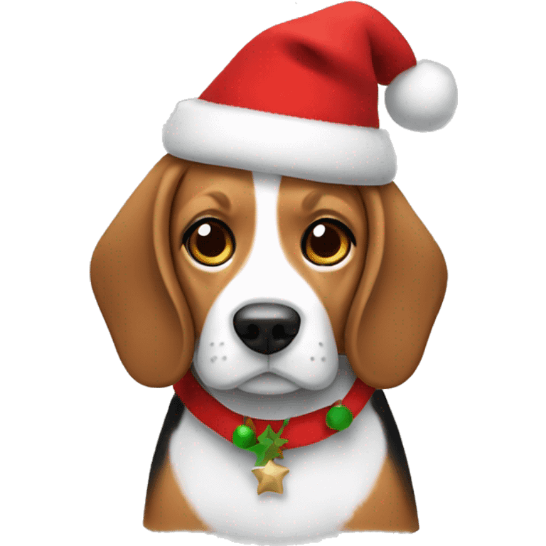 Beagle with a christmas costume  emoji