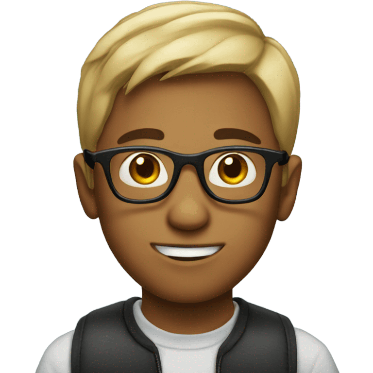 boy with glasses looking at viewer emoji