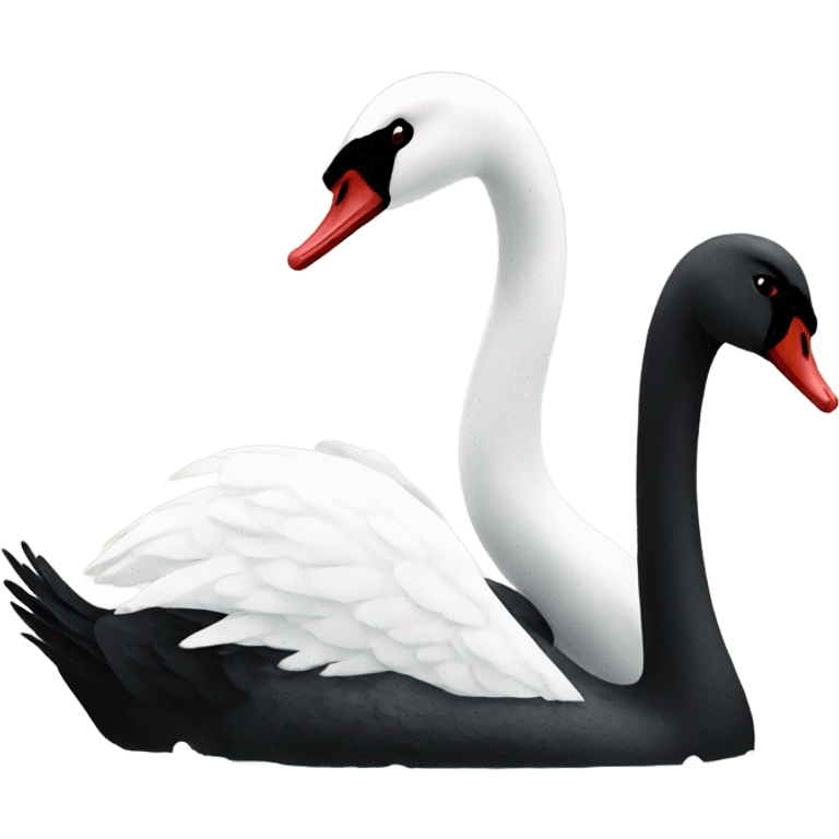 Black swan with white swan  emoji