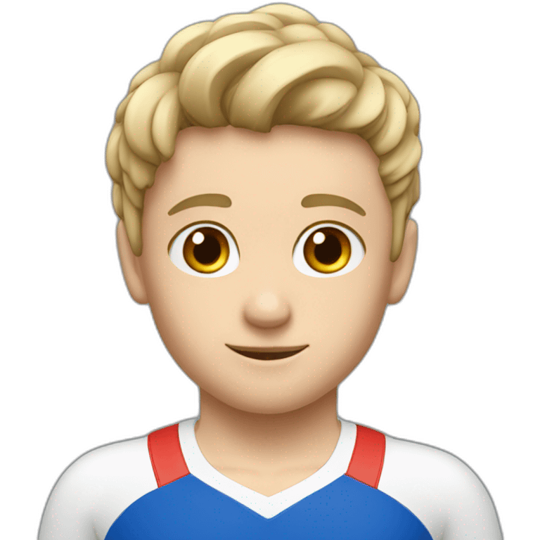 sporty european boy in gymnast uniform emoji