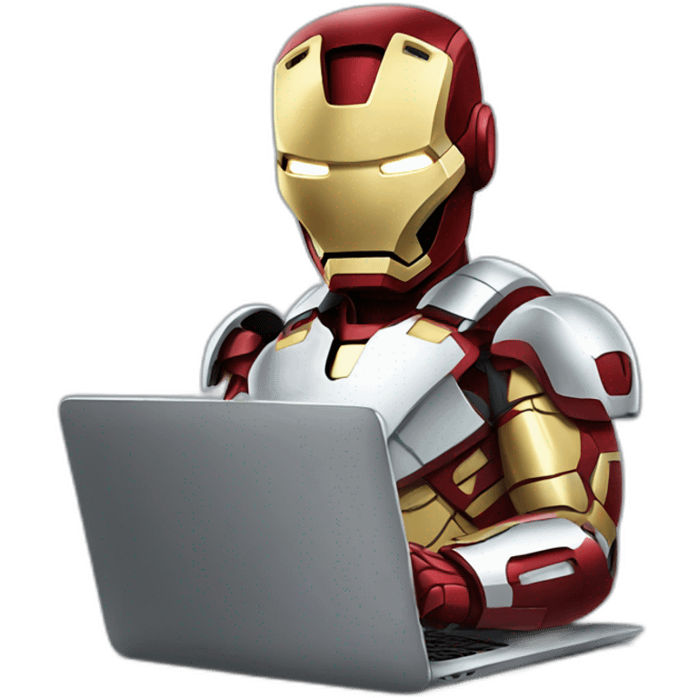 Iron man working with laptop emoji