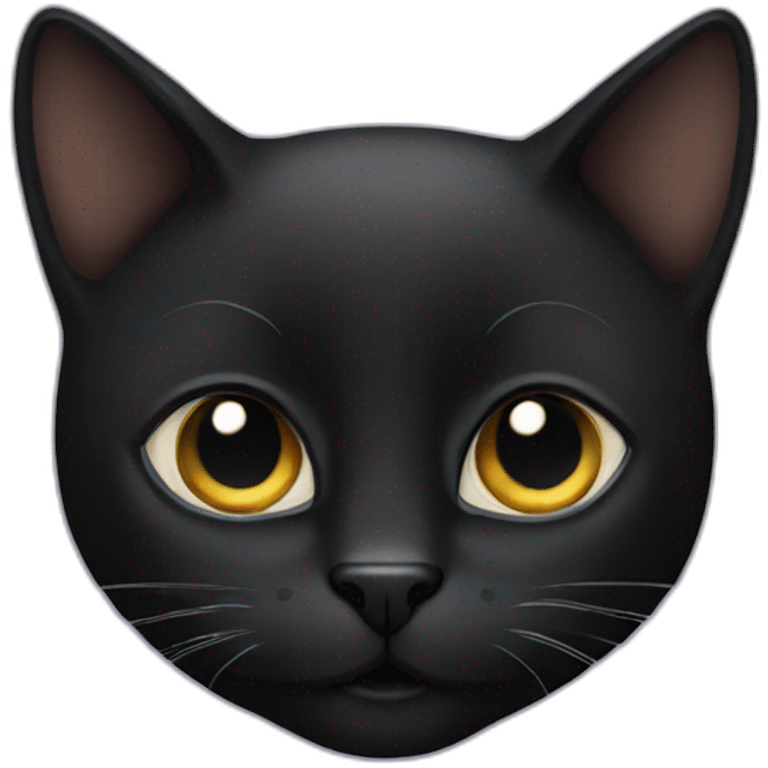 black cat with a short nose emoji