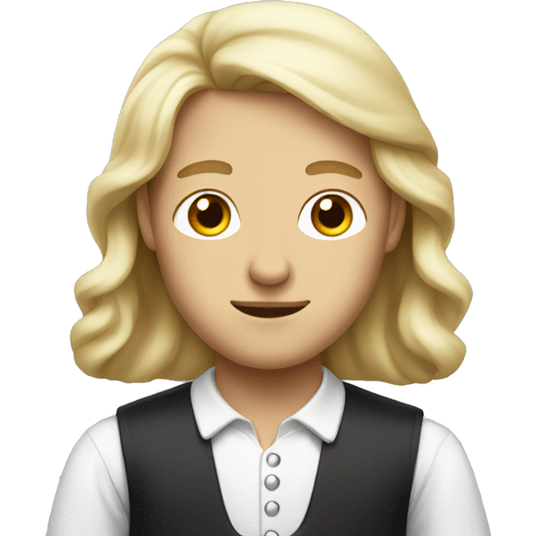 polish man with long blonde hair in a maid costume emoji