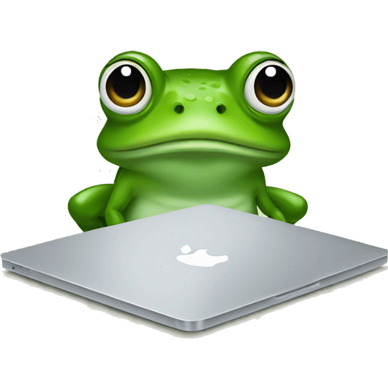 frog use macbook emoji