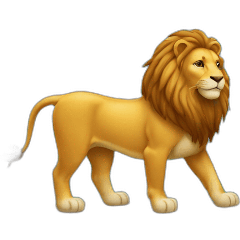 Lion sur le dos d'un cheval emoji