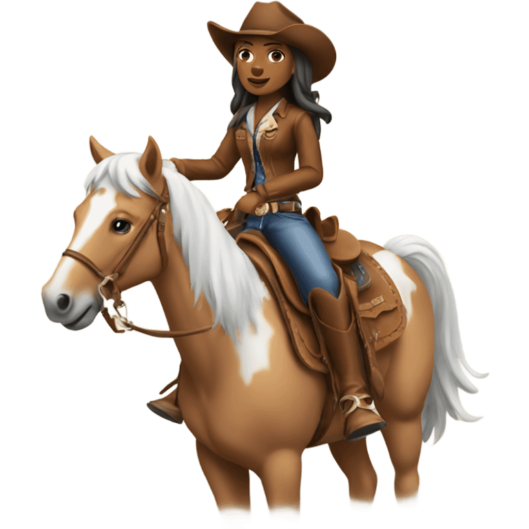 A cowgirl riding a horse  emoji