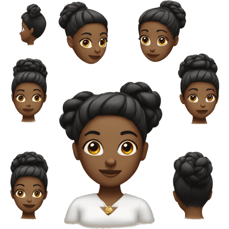 Black lady with top knot emoji