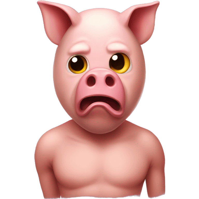 A hybrid emoji made up of the pig and devil emoji.  emoji