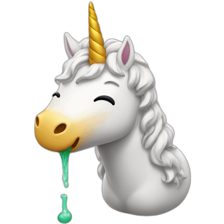 Unicorn vomiting emoji