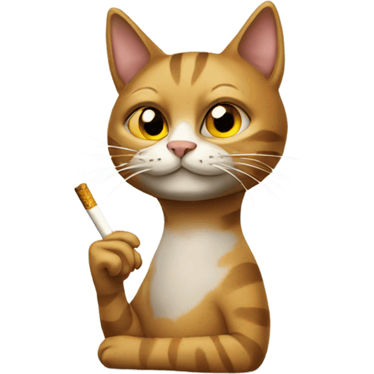 A cat smoking a cigarette  emoji