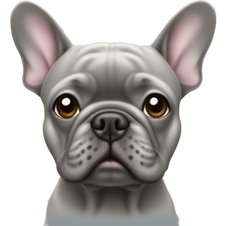 Grey French bulldog emoji