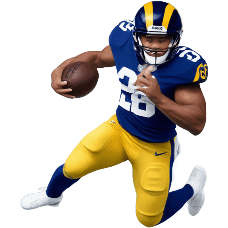 Saquon Barkley backwards jumping over the LA Rams mascot  emoji