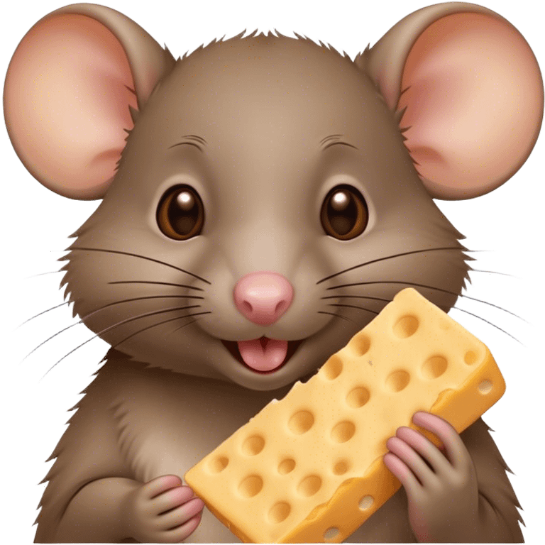 Rat eating cheese and crackers  emoji