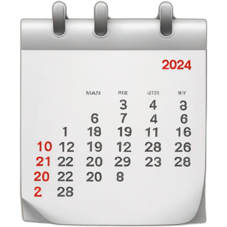 2024 january calendar emoji